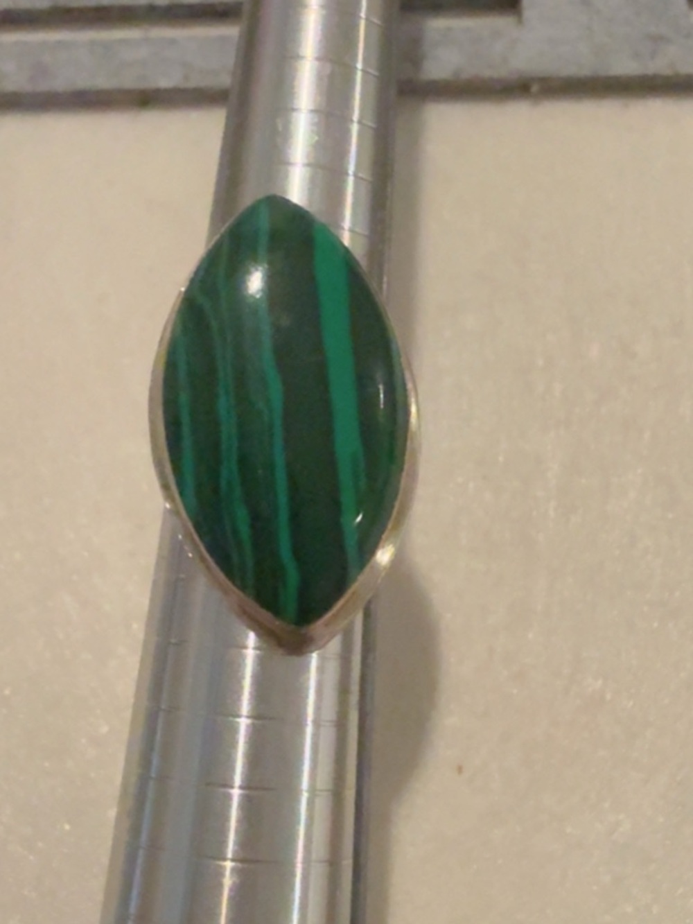 Green Malachite Marquise Ring - Women's Silver-Accent Jewelry